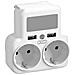 Adattatore Multipresa Con 2 Prese E 2 Porte Usb 24w, Luce A Led Bianco - Foto miniatura 1