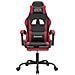 Sedia Da Gaming Con Poggiapiedi Nero E Rosso Vino In Similpelle - Foto miniatura 3