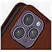 Custodia Vera Pelle Per Iphone 14 Pro Max Portacarte E Supporto Video Marrone - Foto miniatura 3