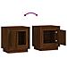 Comodini 2 Pz Rovere Marrone 44x35x45 Cm In Legno Multistrato - Foto miniatura 9