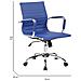 Sedia Con Ruote Attilia, Poltrona Direzionale Con Braccioli, Sedia Ergonomica Da Ufficio, Blu, 62x54h92/102 Cm - Foto miniatura 4