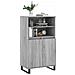 Credenza Grigio Sonoma 60x36x110 Cm In Legno Multistrato - Foto miniatura 3