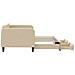 Divano Letto Estraibile Con Cassetti Crema 90x200 Cm In Tessuto - Foto miniatura 3