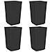 Fioriere Da Giardino 4 Pz Nere 32,5x32,5x57 Cm In Pp - Foto miniatura 2