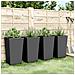 Fioriere Da Giardino 4 Pz Nere 32,5x32,5x57 Cm In Pp - Foto miniatura 3