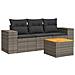 Set Divani da Giardino 4 pz con Cuscini in Polyrattan Grigio - Foto miniatura 1