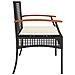 Panca da Giardino con Cuscino Nera in Polyrattan e Legno Acacia - Foto miniatura 8