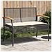 Panca da Giardino con Cuscino Nera in Polyrattan e Legno Acacia - Foto miniatura 9