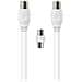 Cavo Coassiale Tv 9,52 Mm Maschio/femmina 2 M Con Adattatore Maschio/maschio, Bianco - Foto miniatura 1