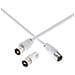 Cavo Coassiale Tv 9,52 Mm Maschio/femmina 2 M Con Adattatore Maschio/maschio, Bianco - Foto miniatura 3