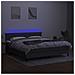 Letto a Molle Materasso e LED Grigio Scuro 160x200cm in Tessuto - Foto miniatura 3
