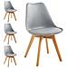 Set 4 Sedie Sala Da Pranzo In Polipropilene Moderne, Seduta Imbottito,gambe In Legno Naturale, Casa,ufficio. (grigio) - Foto miniatura 1