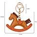 Portachiavi Con Cavallo A Dondolo In Stile Cartone Animato, Elegante Ciondolo Per Borsa Brown - Foto miniatura 1