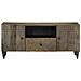 Mobile Porta Tv Grigio Chiaro 105x33,5x46 Cm In Legno Mango - Foto miniatura 2