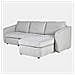Konekt Divano Componibile 3 Posti Grigio Chiaro Con Pouf - Foto miniatura 2