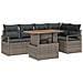 Set divani giardino 6 pezzi con cuscini grigio rattan sintetico, Divano giardino 2 posti con storage e cuscini grigio rattan sintetico - Foto miniatura 1