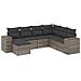 Set Divani da Giardino 7 pz con Cuscini Grigio in Polyrattan - Foto miniatura 1