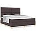 Letto con Rete e Materasso Marrone Scuro Super King in Tessuto - Foto miniatura 4
