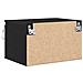 Comodino  con LED montato a parete in rovere nero 50x36x30 cm - Foto miniatura 8