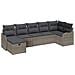 Set Divano da Giardino con cuscino 7 pcs Grigio Poly Rattan - Foto miniatura 1