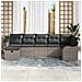 Set Divano da Giardino con cuscino 7 pcs Grigio Poly Rattan - Foto miniatura 3