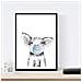 Set Di 6 Stampe Animali Bambini Con Gomma Da Masticare Maiale Elefante Coniglio Mucca Zorro Cane A4 Senza Cornice - Foto miniatura 3