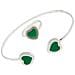 Bracciale E Anello A Forma Di Cuore In Argento 10µ Verde - Foto miniatura 2