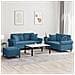 Set di Divani 3 pz con Cuscini Blu in Velluto - Foto miniatura 2