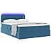 Letto con contenitore e LED Blu Scuro 140 x 190 cm Velluto - Foto miniatura 3