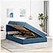 Letto con contenitore e LED Blu Scuro 140 x 190 cm Velluto - Foto miniatura 4