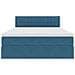 Letto con contenitore e LED Blu Scuro 140 x 190 cm Velluto - Foto miniatura 8