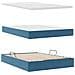 Letto con contenitore e LED Blu Scuro 140 x 190 cm Velluto - Foto miniatura 9