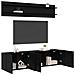 Unità TV Montaggio a parete 6 pcs Rovere nero Legno multistrato - Foto miniatura 3
