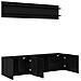 Unità TV Montaggio a parete 6 pcs Rovere nero Legno multistrato - Foto miniatura 5