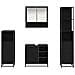 Set di mobili per il bagno 4 pcs Rovere Nero Legno multistrato - Foto miniatura 9