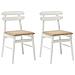 Sedia da pranzo 2 pcs Bianco e marrone Legno di gomma solido - Foto miniatura 1