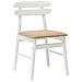 Sedia da pranzo 2 pcs Bianco e marrone Legno di gomma solido - Foto miniatura 4