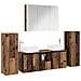 Set di mobili per il bagno 6 pcs Legno antico - Foto miniatura 1