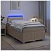 Letto box spring con materasso Crema 120 x 200 cm Tessuto - Foto miniatura 2