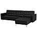 Divano Angolare Con Ottomana Aberdeen Nero Pelle Sintetica Sinistra - Foto miniatura 5