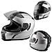 Casco Integrale Moto Scooter Touring Visiera Interna Parasole Viaggio Argento S - Foto miniatura 1