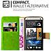 Cadorabo Custodia Compatibile Con Htc One M7 In Verde Erbe - Coperchio Protettiva Con Chiusura Magnetica, Funzione Stand E Tasca Per Le Carte - Foto miniatura 7