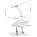 Laptop Stand Dual Pivot Riser Regolabile Alluminio Argento - Foto miniatura 3