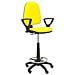 Sgabello Ergonomico, Altezza Regolabile E Anello Poggiapiedi Giallo T04cp - Foto miniatura 1
