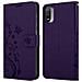 Cadorabo Custodia Compatibile Con Motorola Moto E20 / E30 / E40 In Lilla Scuro Fiore - Coperchio Protettivo In Design Floreale Con Chiusura Magnetica, Funzione Stand E Slot Per Carte - Foto miniatura 7