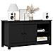 Mobile Porta Tv Nero 103x36,5x52 Cm In Legno Massello Di Pino - Foto miniatura 6