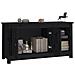 Mobile Porta Tv Nero 103x36,5x52 Cm In Legno Massello Di Pino - Foto miniatura 10