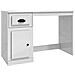Scrivania Cassetto Bianco Lucido 115x50x75 Cm Legno Multistrato - Foto miniatura 1