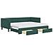 Divano Letto Estraibile Cassetti Verde Scuro 90x200cm Velluto - Foto miniatura 1