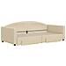 Divano Letto Estraibile Con Cassetti Crema 100x200cm In Tessuto - Foto miniatura 2